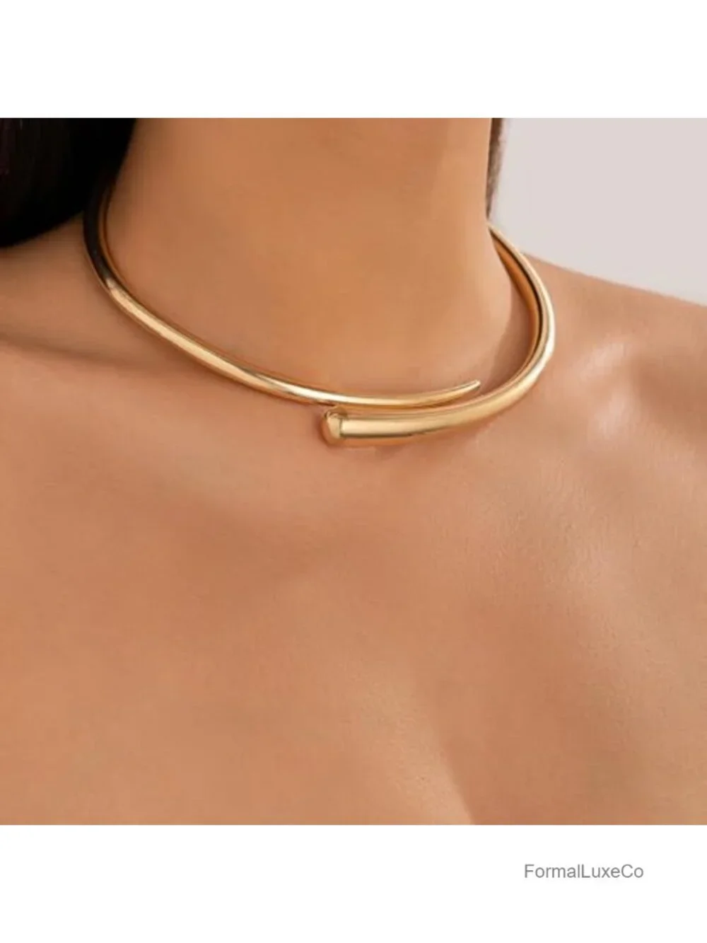 Gold Collar Necklace Choker Statement Jewelry for Women